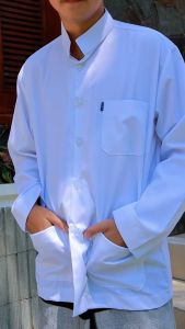 Baju Koko Haibah PREMIUM Model Ammu Polos Lengan Panjang Bahan Katun Spun Untuk Remaja & Dewasa