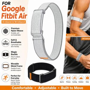 New Nylon Weave Bicep Strap for Google Fitbit Air Straps Fitness Tracker Sports Replacement Armband for Google Fitbit Air Band