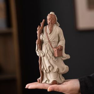 Ceramic Chinese Doctor Hua Tuo Statue Traditional Zen DecorOffice Desk Historical Figure Sculpture Gift for Collectors