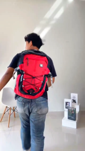 Tas Pria Ransel Backpack Punggung Laptop Cordura Premium Outdoor Hiking Daypack Distro Merah BA 630