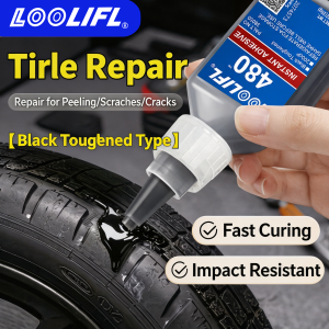480 Instant Glue  Black Toughened Type Waterproof Strong Rubber Glue for Automobile Motorcycle Tyre Crack Scratch Damage Repair