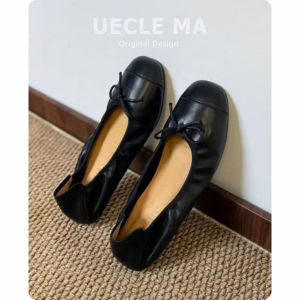 MASHUJIA | Leather Vintage Flat Ballet Shoes