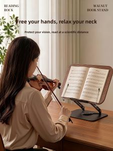 MINGZHUO | Adjustable Rotating Metal Sheet Music Stand Bookshelf