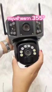 WIFI /4G Camera 12MP 6K 18LED Solar Cell Outdoor Waterproof Motion Detect Color Night Vision Two-Way Audio กล้องวงจรปิดไวไฟ/ใส่ซิม โซลาร์เซล ความละเอียด12ล้านพิกเซล กล้อง2เลนส์3จอ ติดตั้งกลางแจ้ง ทนแดดทนฝน ตรวจจับการเคลื่อนไหว กลางคืนภาพสี