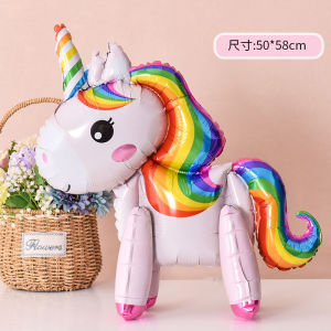 Unicorn 3D Assembly My Little Pony Aluminum Balloon Wedding Cartoon Baby Birthday Party Gathering Decoration