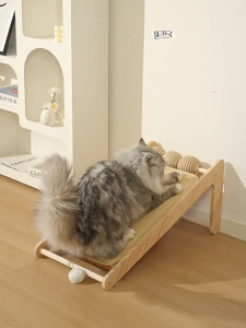 Lovinland Sisal Cat Scratch Board With Solid Wood Climbing Frame Wear-Resistant Vertical Cat Scratching Column Cat Trees & Scratcher Sisal Balls