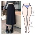 Chân Váy Midi Chữ A Màu Đen Size Lớn, Cạp Cao, Phong Cách Mỹ, Kiểu Dáng Mới Mùa Xuân, Xẻ Tà, Ôm Dáng, Thanh Lịch, Thời Trang Dành Cho Nữ. 