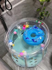 Inflatable Foldable Large Transparent Baby Bath Tub Swimming Bucket Home Use Bath Tub for Newborn Children Bathing Bucket