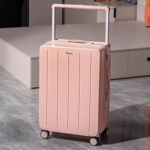 New 2025 Fashionable High Aesthetic 20-Inch Check-In Luggage with Wide Pull Rod Travel Zipper Model Leather Suitcase