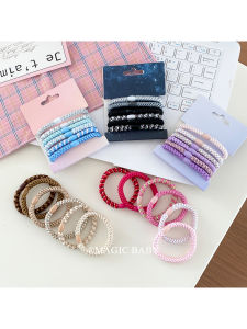 Thickened High Elasticity No Damage Hair Elastic Band Weaved Sports Rubber Band Hair Tie for Girls High Ponytail Holder