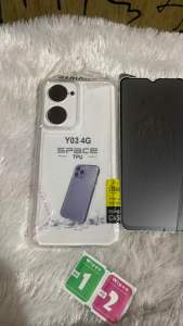 2 IN 1 SofCase VIVO Y03 4G/Y18 Case Anti Gores Spay Paket Lengkap Real