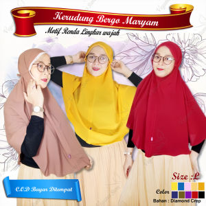 Kerudung Hijab Instan Bergo Maryam/Hijab Maryam/Kerudung Instant Tali/Khimar Maryam-Vegasus Store
