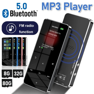 MP3 MP4 Player With Bluetooth Speaker Touch key Built-in 32GB HiFi Metal Mini Portable Walkman With Radio FM Recordi