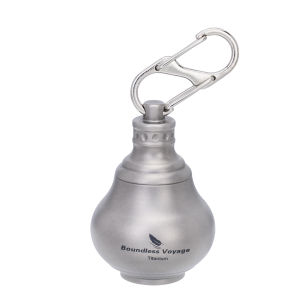 กล่องใส่ยาไทเทเนียมกันน้ำ Boundless Voyage น้ำหนักเบาและกะทัดรัด พร้อมพวงกุญแจและแหวนซีลเสริม Ti9006O