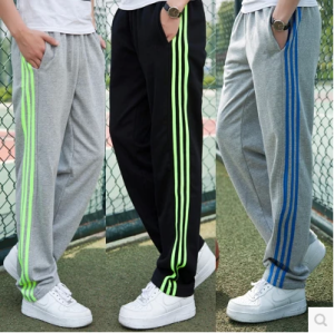 Spring Autumn Mens plus Size Thin Cotton Sporty Casual Sweatpants Loose Straight Zipper Extra Large Size Fat Basketball Pants