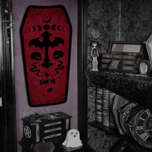 VIKAMA Phong Cách Gothic Vui Vẻ Trong Nhà Thảm Chống Trơn Trượt Polyester Chống Thấm Nước Thảm Cho Phòng Ngủ Phòng Khách Thảm Cửa Tối Nhỏ Trang Trí Nhà