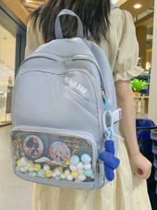 OUDENGPAI | Túi Đeo Vai Dung Lượng Lớn có Lớp Trong Suốt và Huy Hiệu