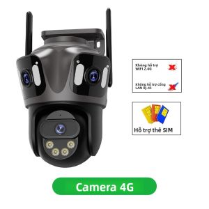 Camera Giám Sát Ngoài Trời 4G SIM Card PTZ 4K WiFi Với Ba Ống Kính Và Ba Màn Hình Tích Hợp Phát Hiện Chuyển Động Người Sử Dụng Được Trong Nhà/ngoài Trời