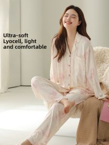MiiOW | Womens Long Sleeve Sleepwear Set Comfortable Breathable Loose Soft Lyocell Cotton Home Clothes New 2025 MiiOW Cat Person