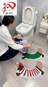 Twol Cute Cartoon Diatomite U-Shaped Non-Slip Water Absorbent Double-Sided Mat for Home Décor