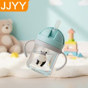 Leakproof 300ml Sippy Cup for Kids Cartoon Animal Design with Straw and Handles Ideal for Travel and School Use