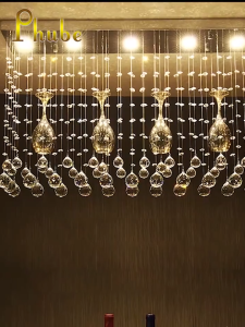 Modern Rectangular Crystal Chandelier Lighting Wave Raindrop Pendent Flush Mount Ceiling Light Fixture for Dining Room Kitchen Island Chrome