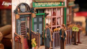 Tonecheer DIY Book Nook Baker Street Puzzles (TQ108) DIY Miniature Dollhouse | Sherlock Holmes themed BookNook