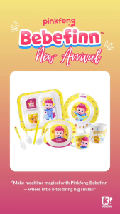 Kidztime x Pinkfong Bebefinn New Bamboo Melamine Dinnerware Set Tableware -  Plate / Bowl / Cutlery / Cup