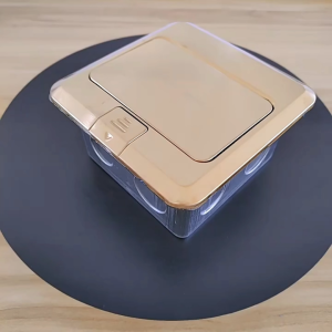 Waterproof ultra-thin floor socket embedded and concealed five-hole floor socket with built-in computer network cable plug