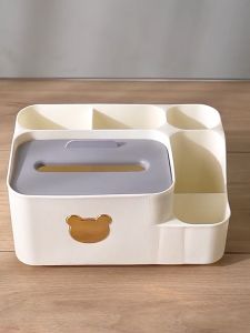 Mainland Tempat Tisu Serbaguna Desktop Tissue Box Organizer Kotak Penyimpanan Tissu Multifungsi Penyimpanan Kosmetik Stationery HSB636