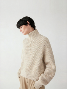 ICICLE | Coarse-spun Wool Cashmere Knit Cardigan