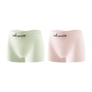 miiow | Pure Cotton Antibacterial Womens Boxer Briefs Seamless Ice Silk Safety Pants Four Corner Shorts Flat Angle Underwear