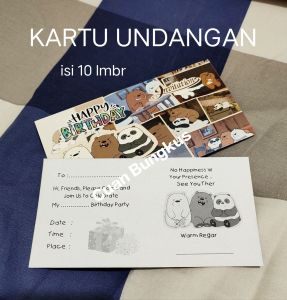 (Isi 10pc ) BEARS KARTU UNDANGAN ULTAH/KARTU UCAPAN ULANG TAHUN