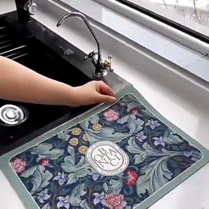 Drying Placemat Diatomite / Alas Tatakan Pengering Piring Gelas Serap Air Tahan Panas Anti Licin