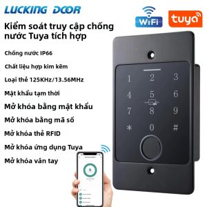 Bộ Điều Khiển Truy Cập Vân Tay Tích Hợp Wifi Tuya Bàn Phím Kim Loại Đầu Đọc Thẻ EM 125KHz Chống Nước Cho Hệ Thống Kiểm Soát Truy Cập