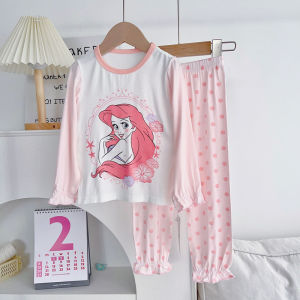 Princess Elsa Childrens Modal Home Clothes Air Conditioner Suit Short Sleeve Shorts Set Snow White Sleepwear Kids Home Suit
