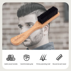 New Carved Hair Shattering Brush Beard Cleaning Brush Mens Retro Oil Head Brush Wood Shattered Hair Brush