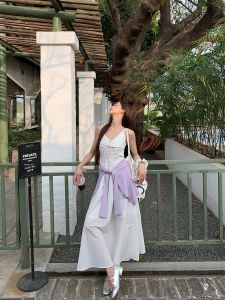 Summer New Lace A-Line Slimming Dress White