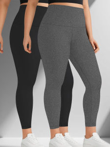 2 pack Plus Size Womens High Waisted Leggings - Super Soft Fabric Ideal for Yoga Running Workout and Relaxing at Home