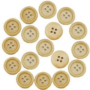 (50pcs/pack) 20mm High Quality Organic 4-Holes Round Wood Buttons Eco-Friendly Custom Made Garment Decoration DIY