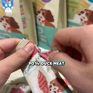 Singapaw Freeze Dried Ice Cream Cone Duck Dessert Treats for Dogs and Cats Premium Rich Milk Lactose Free Real Meat 48g