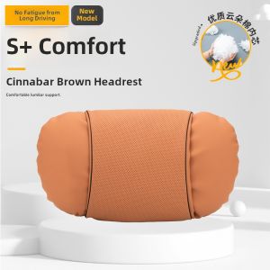 Neck And Lumbar Support Car Headrest Cushion for Mercedes C Class E Class GLC300EGLB Natural Fiber Cotton PU Leather Car Interior Accessories