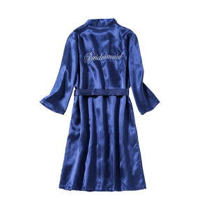 Morning Gowns Bridesmaid Sisters Bride Wedding Womens Wedding Nightgown Long Sleeves Ice Silk Classy Artificial Silk Pajamas Red