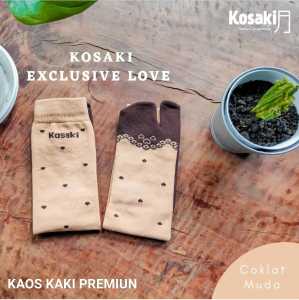 KOSAKI EXCLUSIVE LOVE Kaos Kaki Muslimah Kaos Kaki Jempol Motif Timbul Dobel Tumit Dobel Nylon Kaos Kaki Premium - COKLAT MUDA
