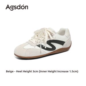 Agsdon | Women Ballet-style Thick Sole Internal Heightening Sneakers