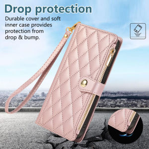 Case for OPPO Reno 16 15 14 13 Pro Max 16F 15F 15F 14F 13F 5G Fashion Embossed Zipper Wristlet StrapWallet Leather Floral Flip Splicing Phone Cover