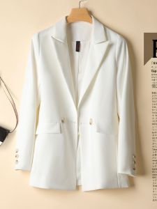 SHEBU | Modern Design Niche White Womens Blazer Autumn