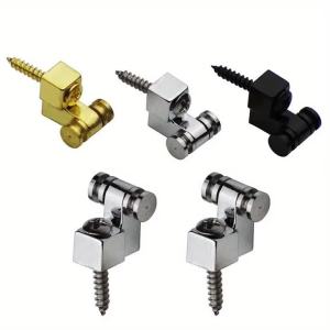 2Pcs Guitar Roller String Trees Retainer Guide - Chrome Mounting Tree in Silvery Black Golden 3 Colors