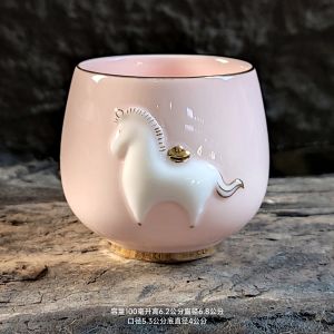 Cốc Trà Ngọc Bích Hồng 24K Vàng Pha Trà Dễ Thương Cho Phụ Nữ Cốc Trà Thời Trang Cốc Trà Trung Tính Cốc Trà Tráng Men Sứ Trung Quốc