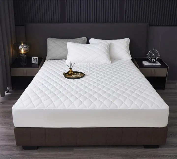 100% Waterproof Quilted Cotton Mattress Cover Mattress Pad Fitted
